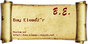 Bay Elemér névjegykártya