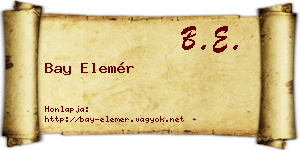 Bay Elemér névjegykártya